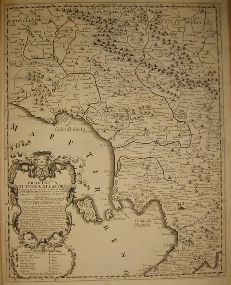 Cantelli Giacomo (1643-1695) Provincia di Terra di Lavoro già  delineata dal Magini e nuovamente ampliata secondo lo stato presente 1714 Roma 